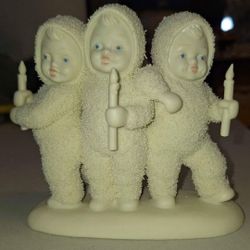 Vintage Rare Department 56 Snowbabies Triplets Caroling  A48F112
