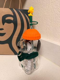 Snoopy Starbucks glass cup