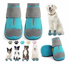 Dog Boots with Reflective Straps – Set of 4