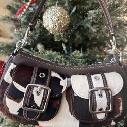 Coach Ashton Cow Print Purse 