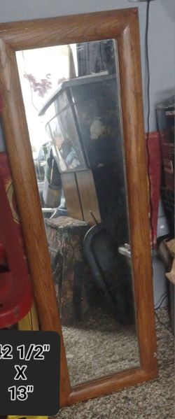 Talll Or Long Wooden Mirror Good Condition
