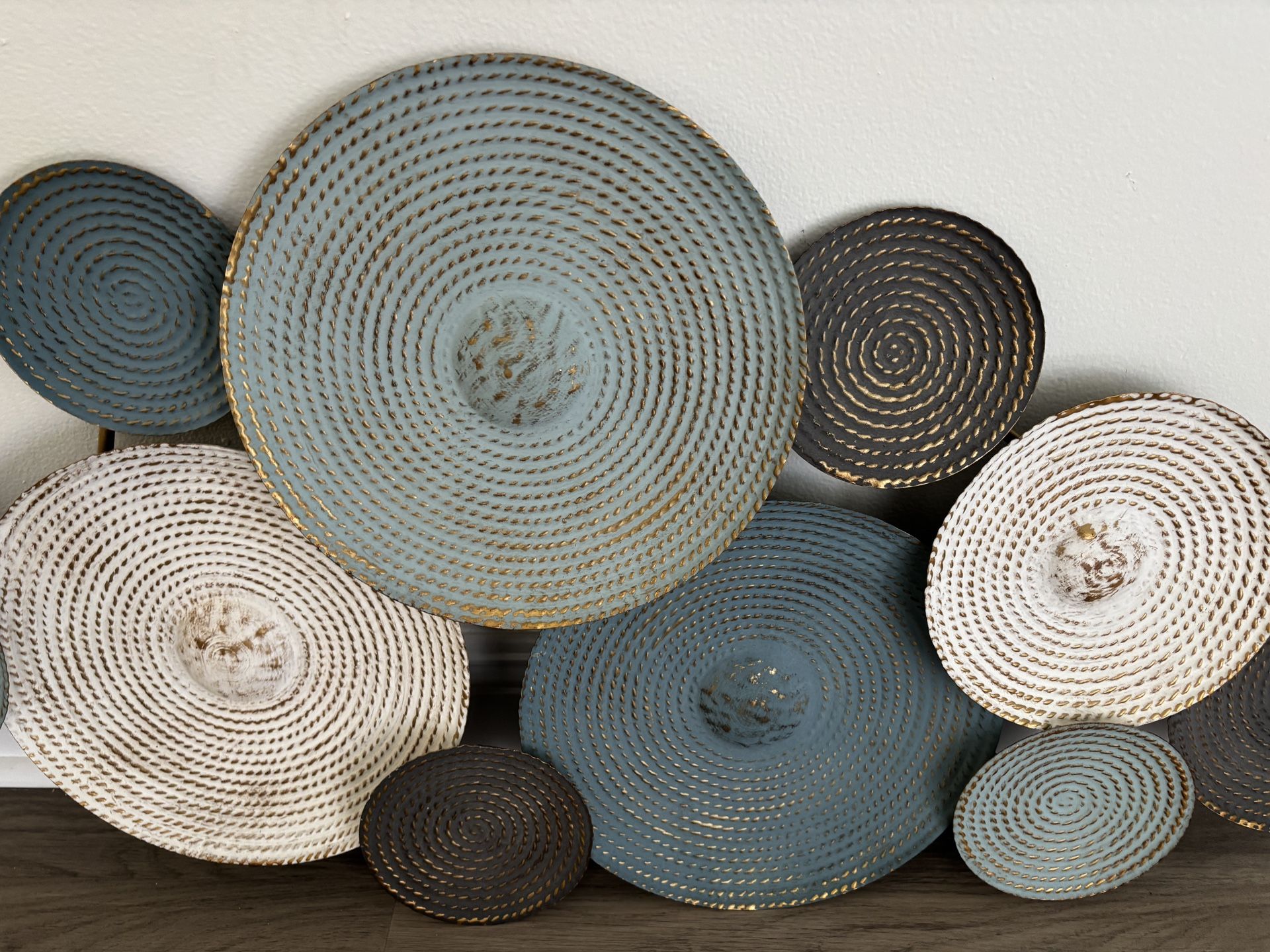 Wall Art- Metal Teal And Brown Sculpture 