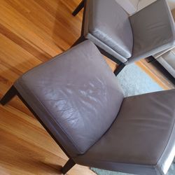 West Elm Leather Slipper Chair