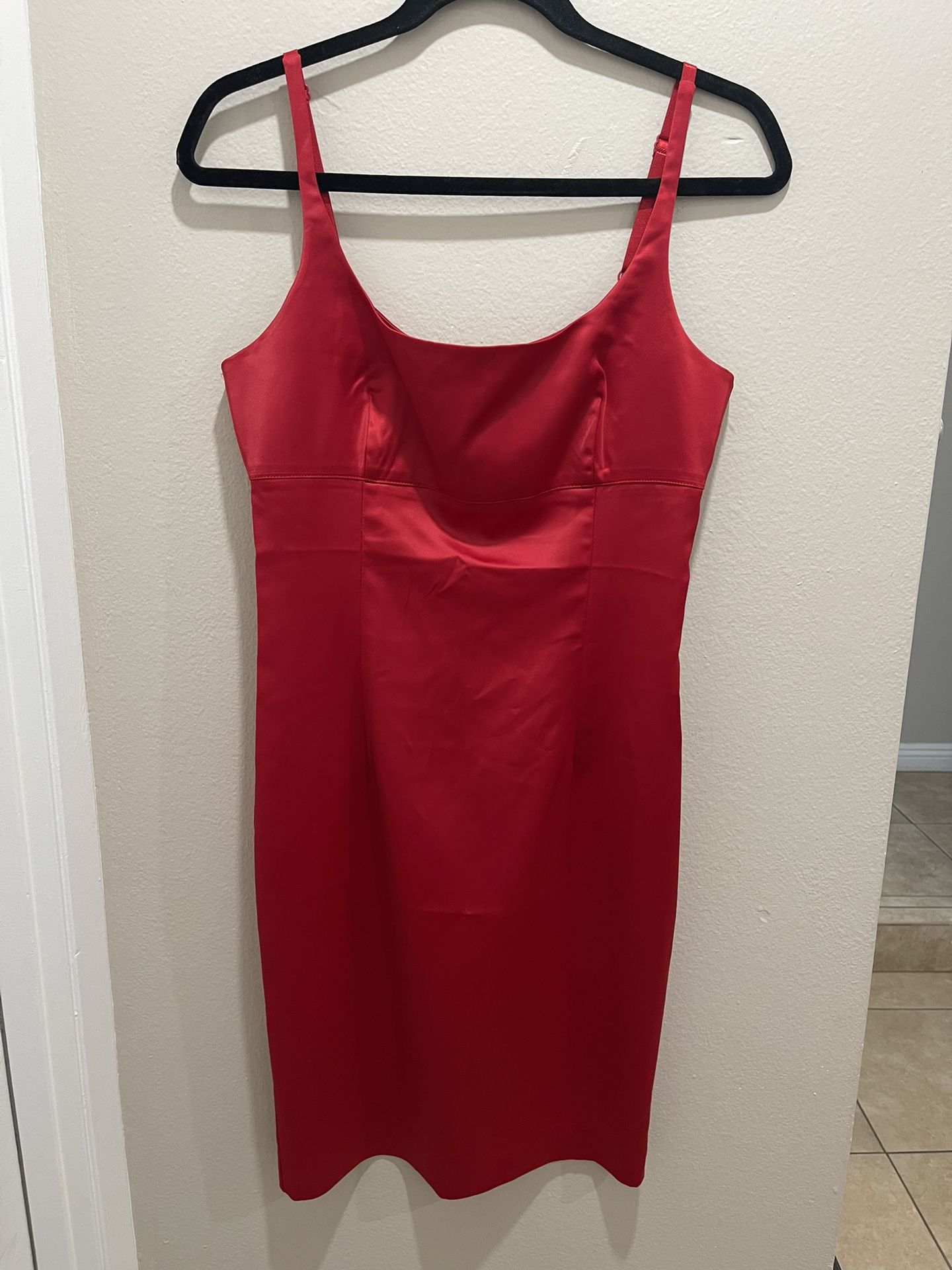 Satin Red Dress, Size Medium 