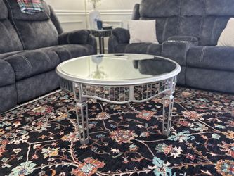 1Mirror Coffee Table And 2Side Table Set