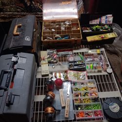 Fishing Gear Huge Lot Plus Boxes