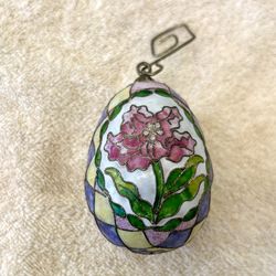 Cloisonne Ornamental Ceramic Egg, Ornate And Elegant