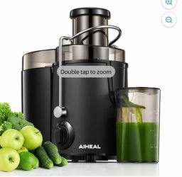 Juicer Machines, Aiheal Centrifugal Juicer with 3” Wide Mouth, 3 Speed Control, Overload Protection System, Cleaning Brush and Recipe Included, Black