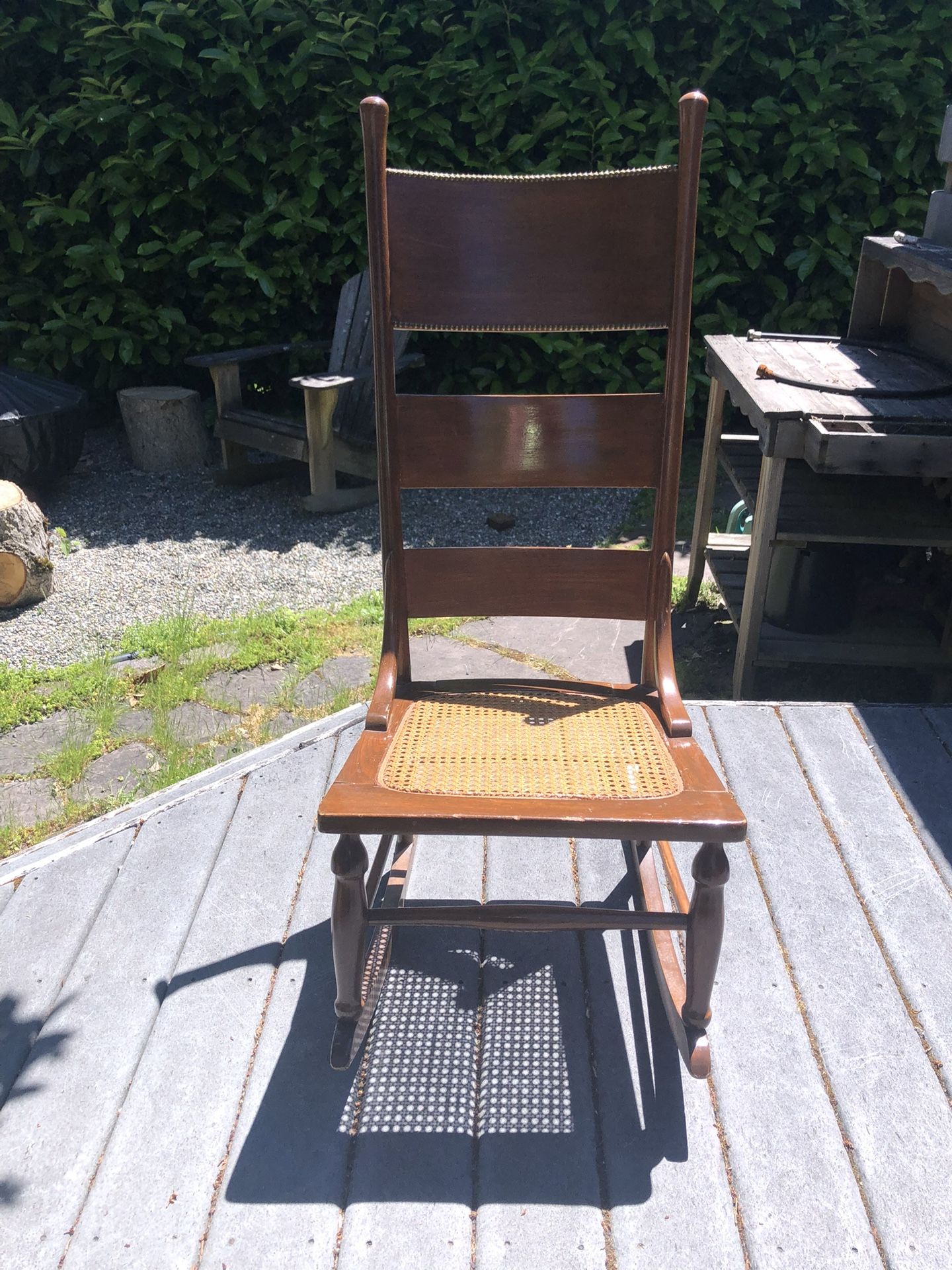 Beautiful Antique Rocker With Cane Seat