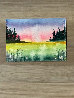 Original Watercolor Landscape Painting