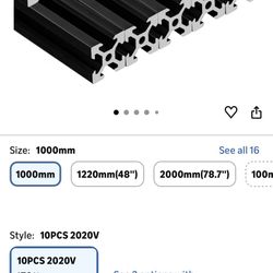 2020 V Aluminum Extrusion, 10PCS 1000mm European Standard Anodized Extruded Aluminum Profile Extrusion Linear Rail for 3D Printer and CNC Machine DIY 