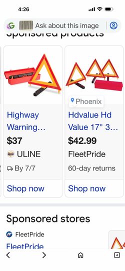 Emergency road side triangle reflector kit- NEW