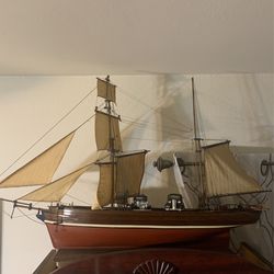 vintage wooden boat model