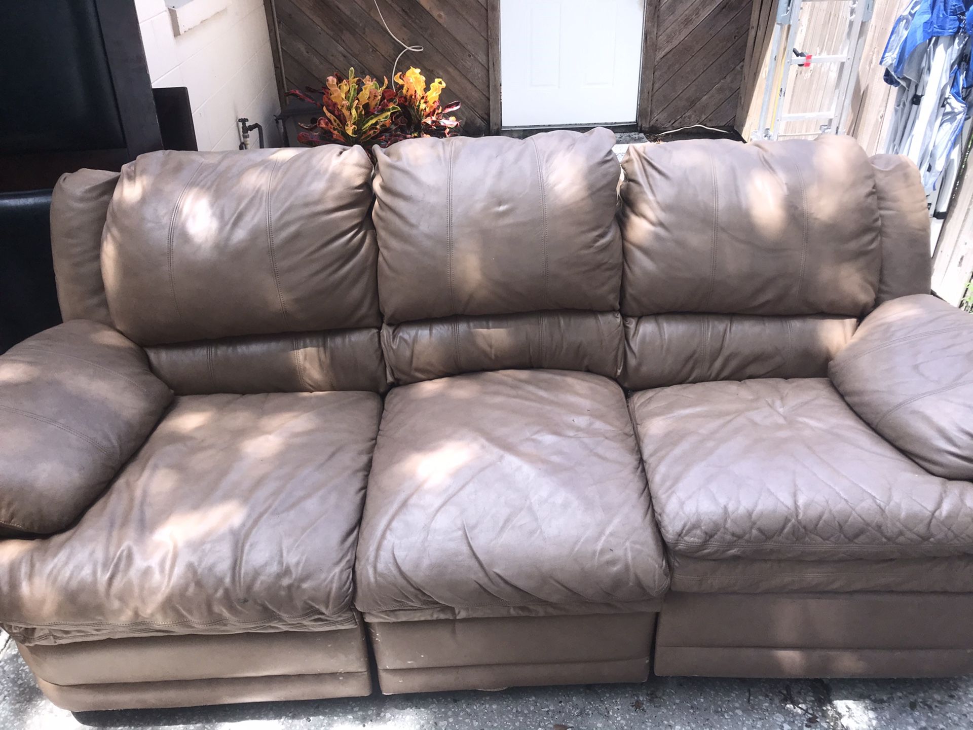 Leather recliner sofa 2 sections