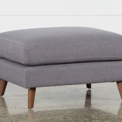 Grey Ottoman Mid-Century Modern Scandinavian