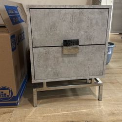 Gray And silver Nightstand 