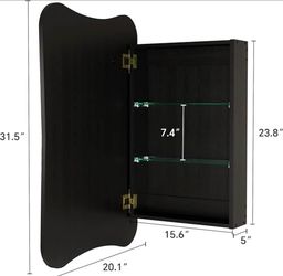 LED Medicine Cabinet Mirror for Bathroom, Wall Mounted or Recessed Unique Medicine Cabinet with Ligh