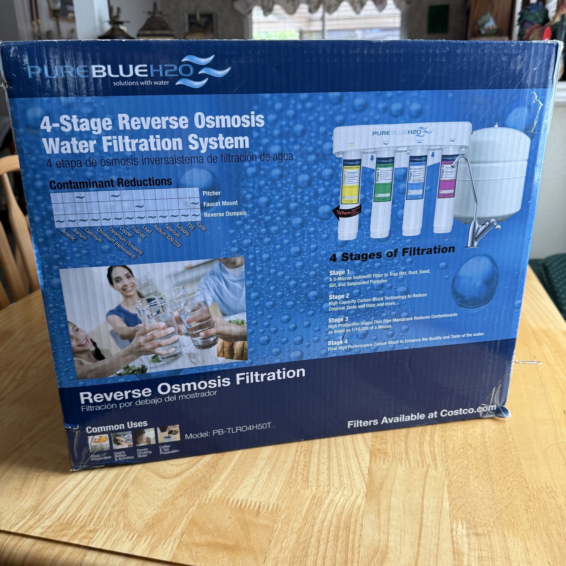 (NEW) PURE BLUE H20 4-STAGE REVERSE OSMOSIS WATER FILTER SYSTEM