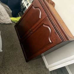 Solid Wood Traditional Hutch / Desk Cabinet – Excellent Storage!