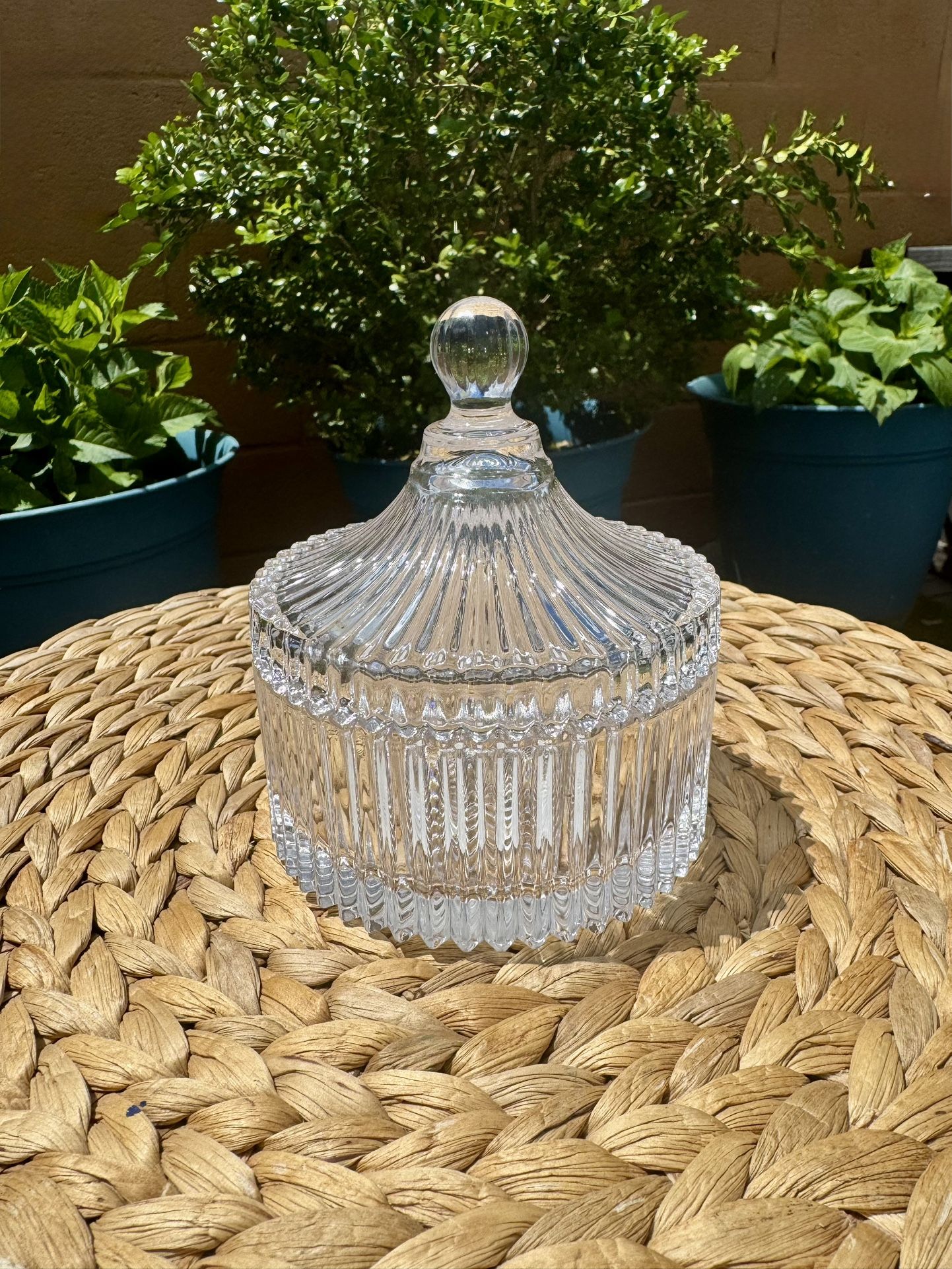 Mikasa Diamond Fired Crystal Trinket Candy Dish with Lid