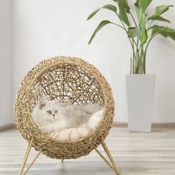 ZEZE Knipsa Bird Nest Cat Stand Chair, Natural
