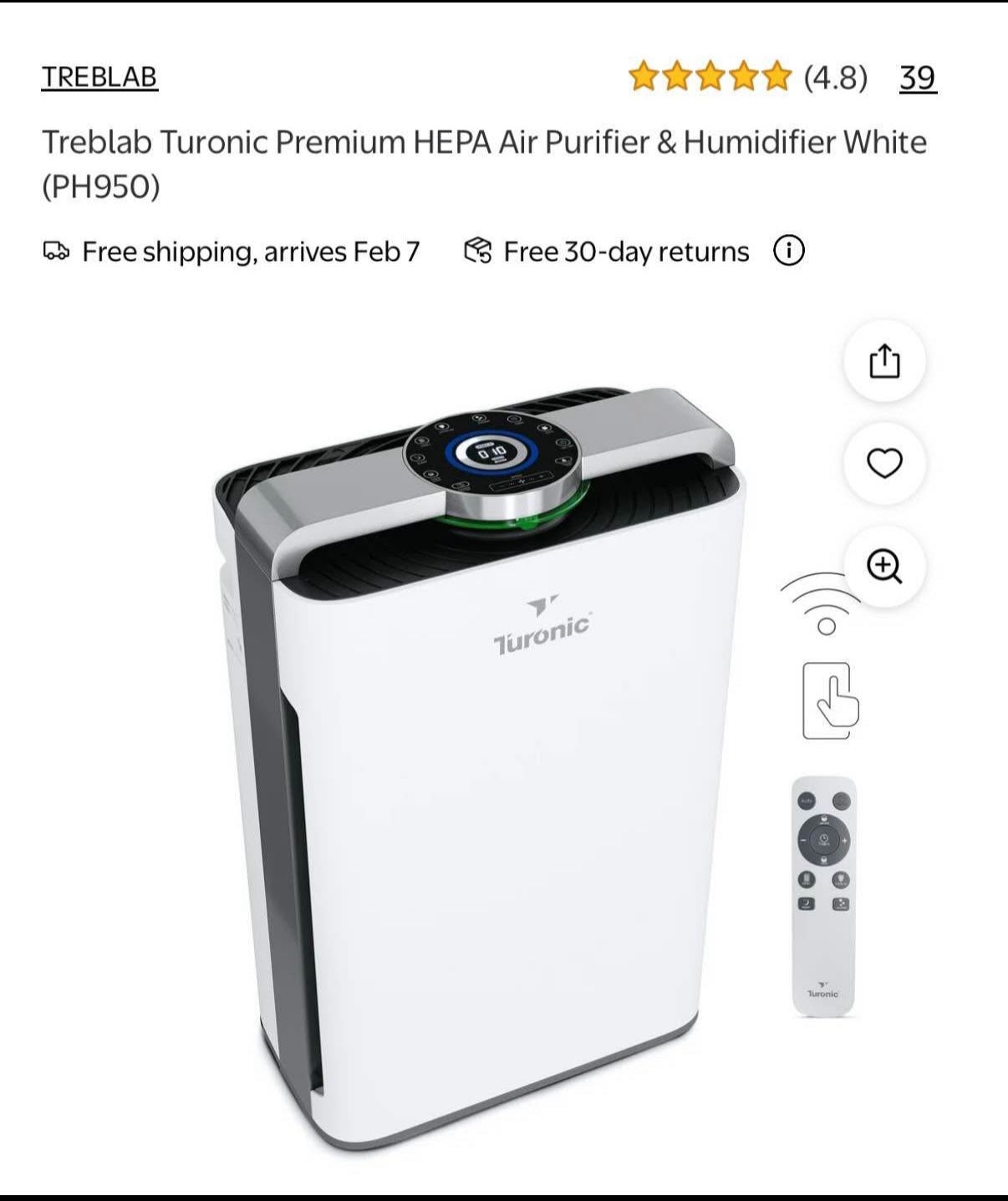 Premium HEPA Air Purifier & Humidifier.