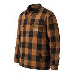 Carhartt Mens Hubbard Sherpa Lined Plaid Flannel Orange Black Large XL 104911