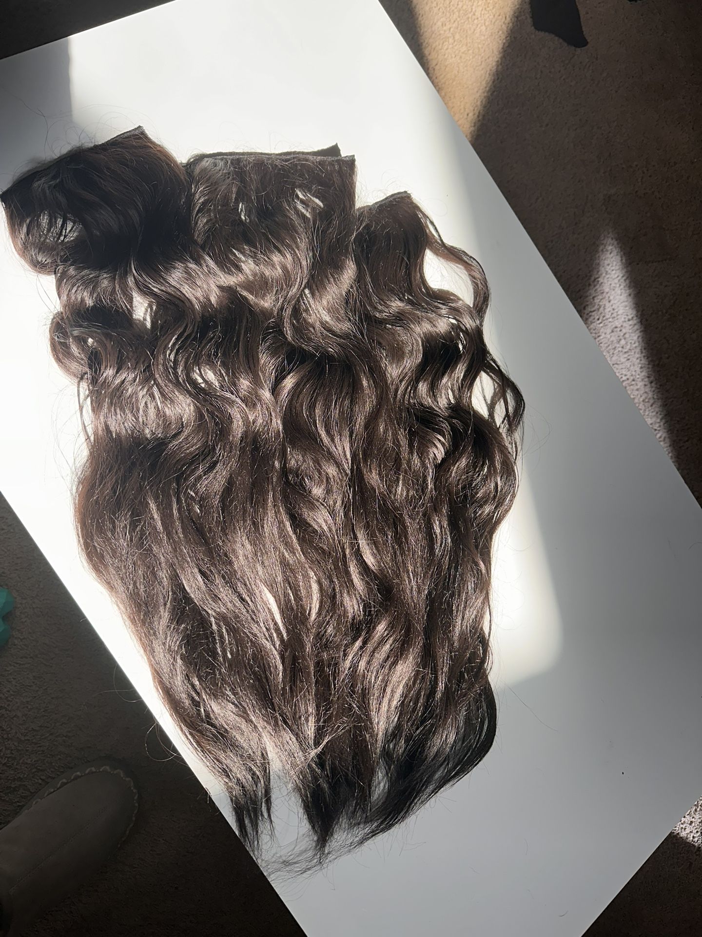 Beautiful 24 In Blend Clip In Hair Extensions Dark Brown