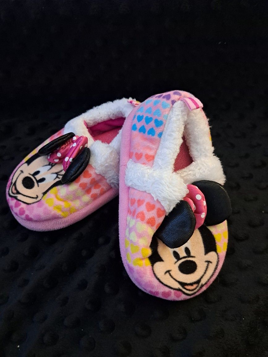 Minnie Mouse Toddler Girl's Pink Slippers