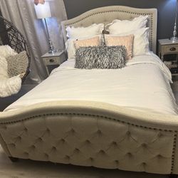 Queen bed frame + mattress