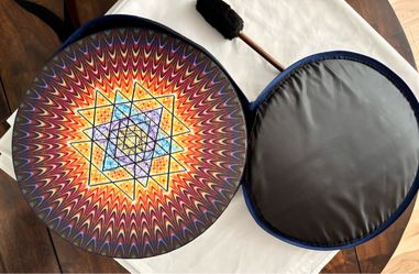 Sri Chakra Vegan Shaman Drum handmade by Nazar Drums out of Maldova