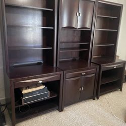 Six Piece Shelves With Cabinets 