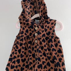 Baby Girl Animal Print Hoodie Vest