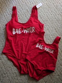 Mommy daughter matching bathing suits