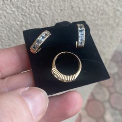 White Sapphire Earrings & Ring set