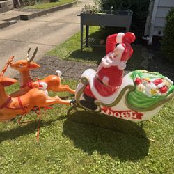 Santa Sleigh And 2 Reindeer 