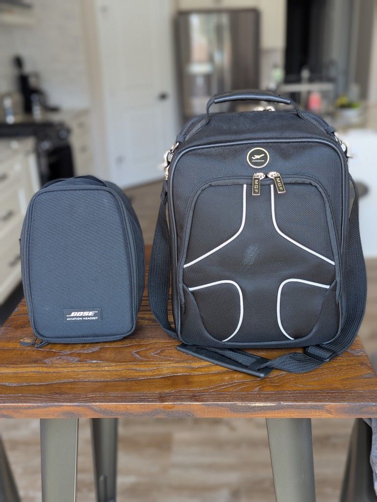 NEW Aviation Headset, Kneeboard & Bag