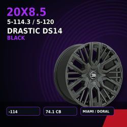 🔥 20X8.5 DRASTIC DS14 BLACK Wheels 🔥
