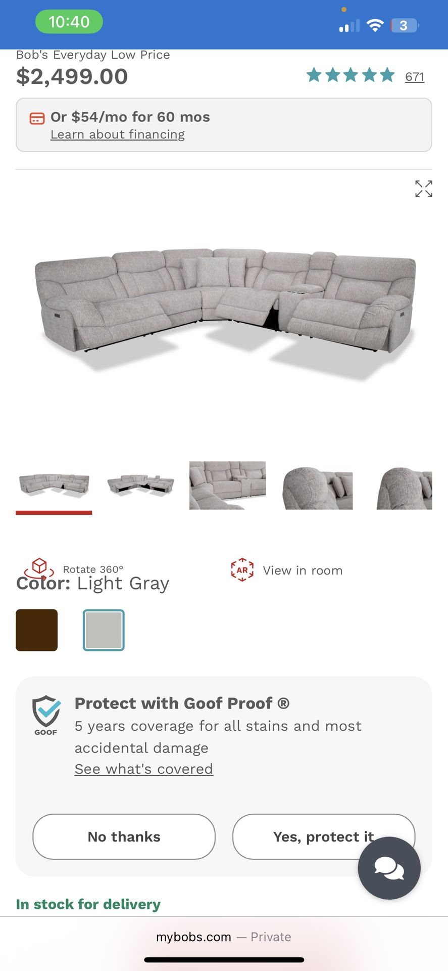 Everest Light Gray 136'' Power Reclining 6 Piece Sectional with Power Headrest 136"W x 123"D x 41"H