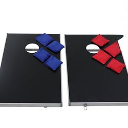 3FTx2FT Foldable Aluminum Cornhole Game Set Outdoor Bean Bag Toss W/Carry Case
