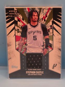 Topps 2025-26 Woven Wonders Relics Stephon Castle Spurs #WW-SC MEM