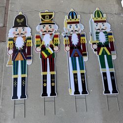 ► Nutcracker Yardstake Standing or Wall Decor Board Yard Stake w/ Metal Stand, 45 In Tall, Christmas Xmas Gift