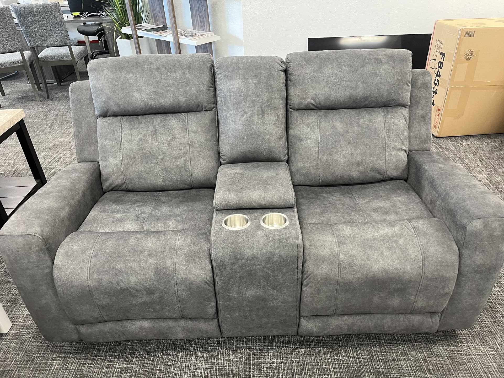 2 Pc Dark Gray Sofa & Loveseat Recliner Set for Sale in Fresno, CA