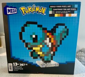 NEW Mega Pokémon Squirtle Pixel Art Building Set – 367 Pieces