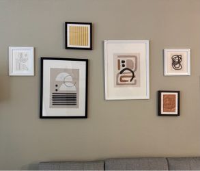 Society6 6-Piece Framed Gallery Wall Set – Modern Abstract Art