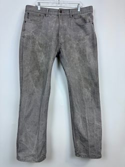 Men's Washed Gray Jeans - Classic Straight Fit