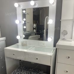 Vanity Set Hollywood Mirror LED Lights Makeup Table✨New