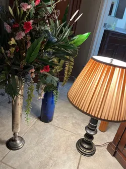 METAL LAMP WITH SHADE - $10