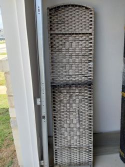 Cocoa Brown Woven Reed Room Divider 6 feet tall, 8 panels wide, faded, has some tears but good bones for project or refurbish