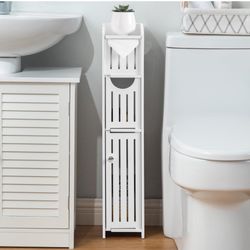 Furniture Sets: Small Bathroom Storage Cabinet Great for Toilet Paper Holder,Toilet Paper Cabinet for Small Spaces,White Bathroom Organizer